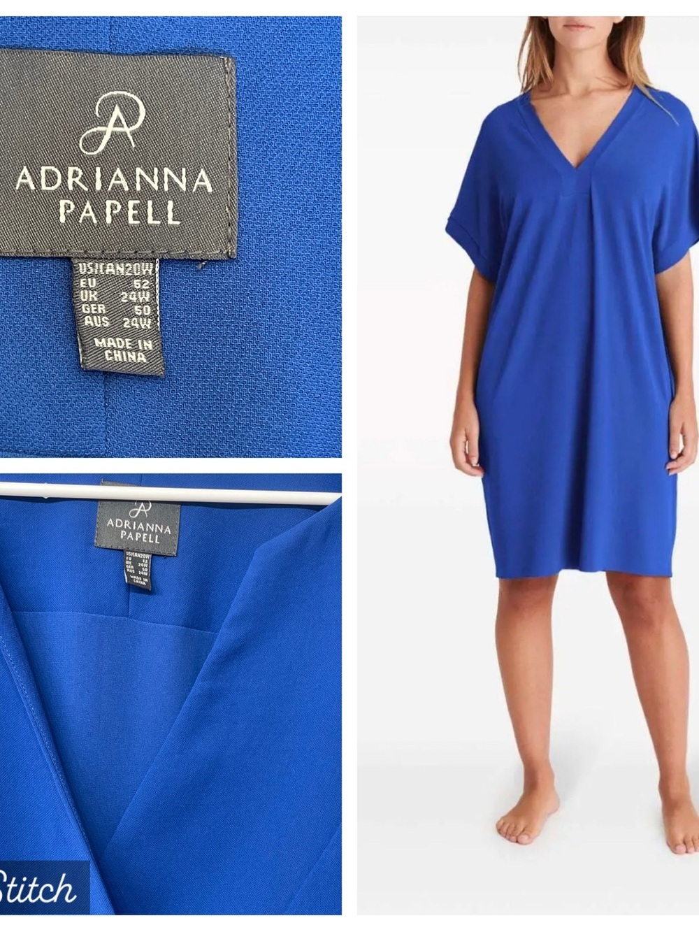 ADRIANNA PAPELL CLORBLD STEP HEM TUNIC Blue
Short Sleeve Knee
Dress size 20W